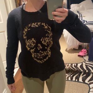 Zadig & Voltaire Cashmere Cheetah Skull Sweater XS